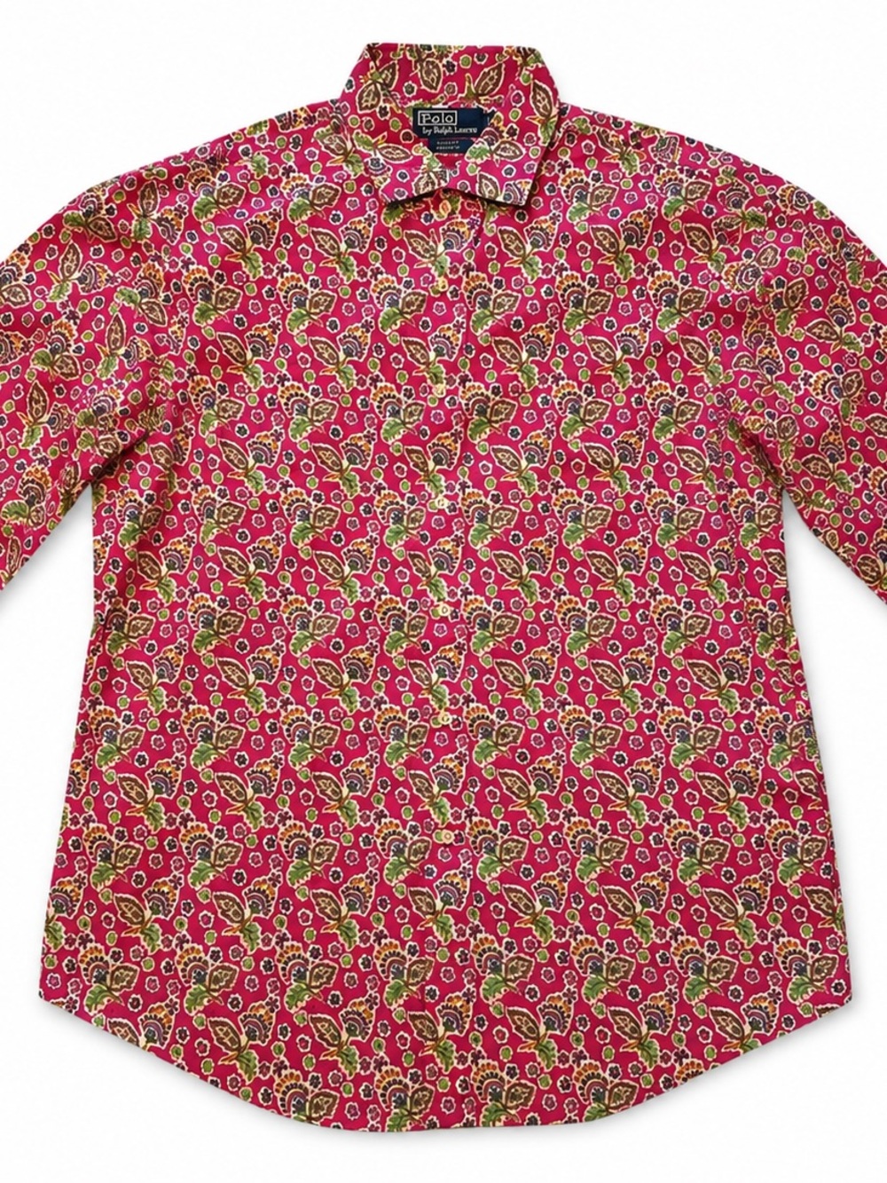 🔥 Polo Ralph Lauren Regent Custom Fit Floral Paisley Shirt XL 17 Button Down